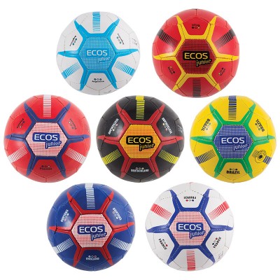 Мяч игровой ECOS Junior Размер №2 (микс дизайнов в транспортной упаковке. П/упаковка -  по 2 шт. каждого дизайна + 7шт Россия, всего - 10 дизайнов)