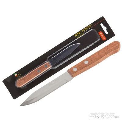 Нож с деревянной рукояткой ALBERO MAL-06AL для овощей, длина 9 см, т.м. Mallony