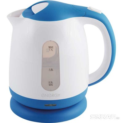Чайник ENERGY E-293 (1.7л)  пластик, цвет бело-голубой