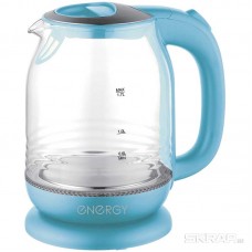 Чайник ENERGY E-294 (1.7л)  стекло, пластик цвет голубой