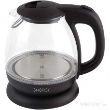 Чайник ENERGY E-296 (1 л)  стекло, пластик цвет черный