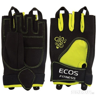 Перчатки для фитнеса, женские, цвет -желто-черные, размер: L, модель: SB-16-1728