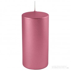 Свеча столбик 40*60мм лакированная розовый сатин