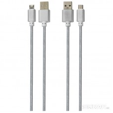 Кабель Energy ET-01 USB/MicroUSB, цвет - серебро