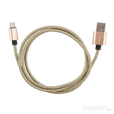 Кабель Energy ET-02 USB/Type-C, цвет - золотой