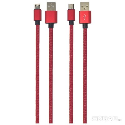 Кабель Energy ET-04 USB/MicroUSB, цвет - красный деним