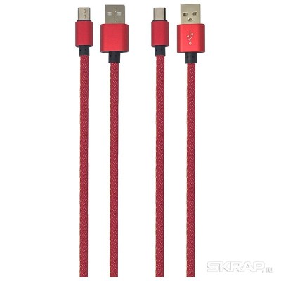 Кабель Energy ET-04 USB/Type-C, цвет - красный деним