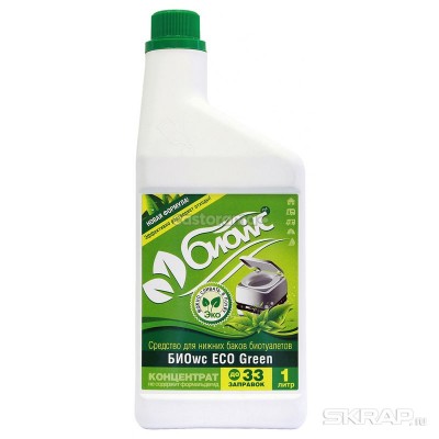 Средство дезодорирующее для нижних баков туалетов БИОwc ECO Green,1л