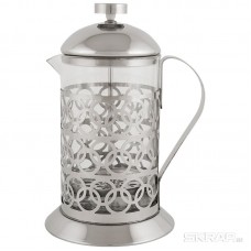 Чайник/кофейник (кофе-пресс), OLIMPIA, T046-800ML, из жаропрочного стекла, 800 мл, в корп из нерж ст