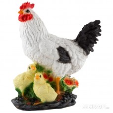 Фигурка садовая Курица с цыплятами H-30см