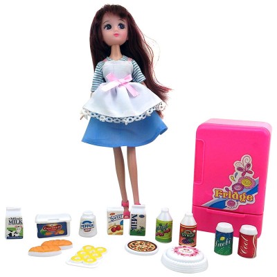 Игрушка набор: кукла + холодильник + продукты Krutti  DS02-1