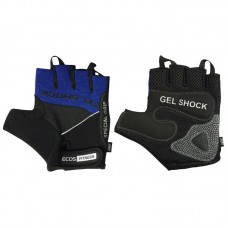 Перчатки для фитнеса 2117-BL, цвет: черный+синий, размер: L