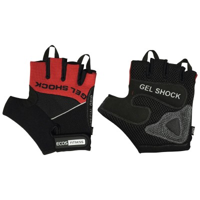 Перчатки для фитнеса 2117-RM, цвет: черный+красный, размер: М