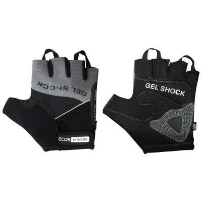 Перчатки для фитнеса 2117-GRL, цвет: черный+серый, размер: L