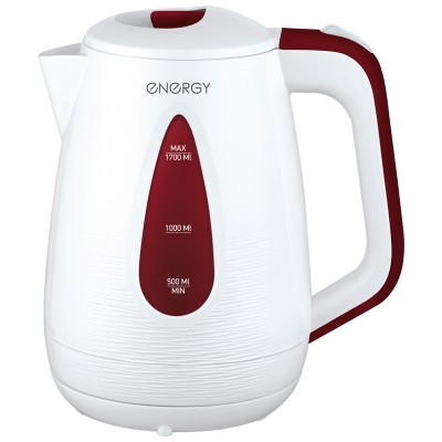 Чайник ENERGY E-214 (1,7 л, диск) бело-бордовый