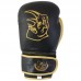 Перчатки боксерские детские BG-2574BG-8, 8 унций, Кожа, цвет: Черный с золотом
