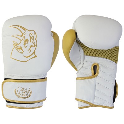 Перчатки боксерские детские BG-2574W-8, 8 унций, Кожа, цвет: Белый