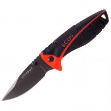 Нож туристический складной EX-SHS01R т.м. ECOS, двухкомпонентная рукоятка, черно-красный