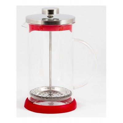 Чайник/кофейник (кофе-пресс) RUBINO 600 мл из боросиликатного стекла, цвет - красный