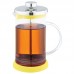 Чайник/кофейник (кофе-пресс) FLAVO 600 мл из боросиликатного стекла, цвет - желтый