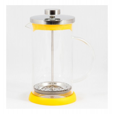Чайник/кофейник (кофе-пресс) FLAVO 600 мл из боросиликатного стекла, цвет - желтый