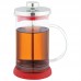 Чайник/кофейник (кофе-пресс) RUBINO 800 мл из боросиликатного стекла, цвет - красный