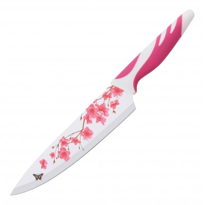 Нож окрашенный с рисунком "Сакура" (поварской) Mallony MAL-01CP