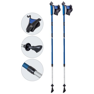 Алюминиевые телескопические палки для скандинавской ходьбы, AQD-B017 blue