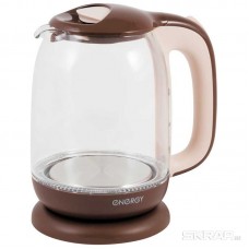Чайник ENERGY E-281 (1.7л) стекло, пластик, цвет коричневый