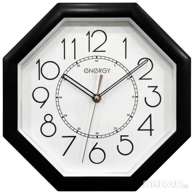 Часы настенные кварцевые ENERGY модель ЕС-125 восьмиугольные