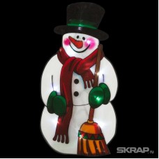 Панно световое «Снеговик в шарфе», 10 ламп, размеры: 25*13,5 см