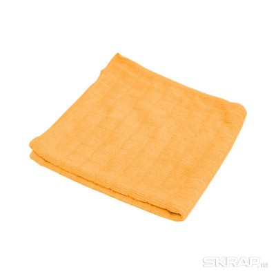 Салфетка из микрофибры M-03 вафельная (универс.), цвет: оранжевый, размер: 30*30 см